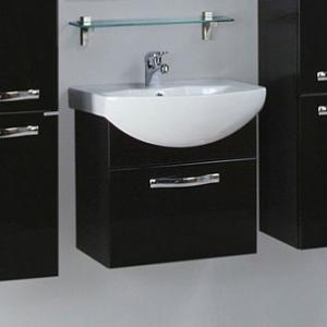 Тумба с раковиной Акватон Ария 50 черный глянец 1A1403K0AA950