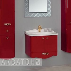 Тумба с раковиной Акватон Венеция 75 бордо 1A1509K0VN940