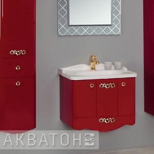 Тумба с раковиной Акватон Венеция 90 бордо 1A1556K0VN940