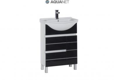 Тумба с раковиной Aquanet Доминика 60 черная