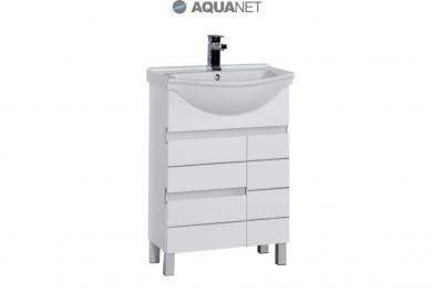 Тумба с раковиной Aquanet Доминика 60 белая