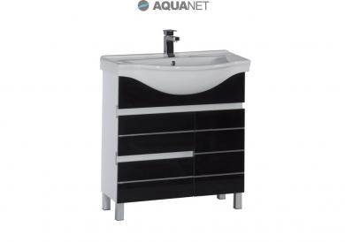 Тумба с раковиной Aquanet Доминика 80 черная