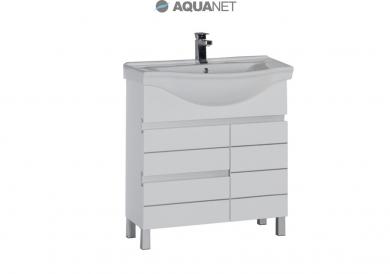 Тумба с раковиной Aquanet Доминика 80 с б\к белая