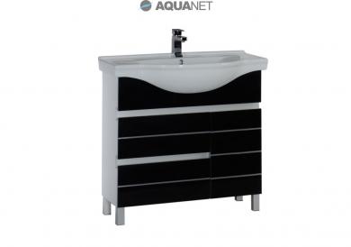 Тумба с раковиной Aquanet Доминика 90 черная