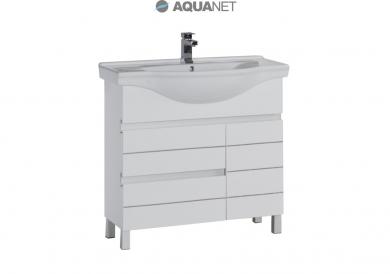 Тумба с раковиной Aquanet Доминика 90 белая