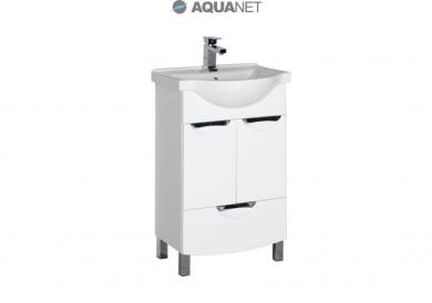 Тумба с раковиной Aquanet Асти 55 белый 2 дверцы 1 ящик