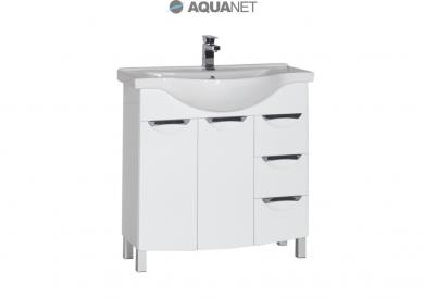 Тумба с раковиной Aquanet Асти 85 белая