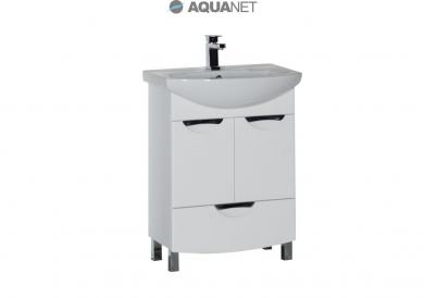 Тумба с раковиной Aquanet Парма 65 белая 1 ящик 2 дверцы