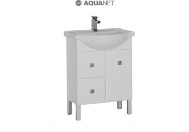 Тумба с раковиной Aquanet Стайл 65 белый 1 дверца 2 ящика