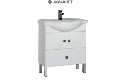 Тумба с раковиной Aquanet Стайл 75 белый 2 дверцы 1 ящик