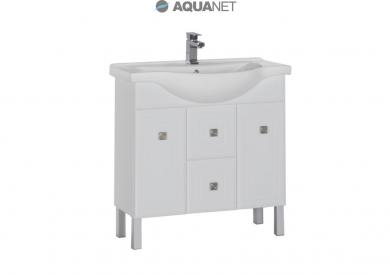 Тумба с раковиной Aquanet Стайл 85 белый 2 дверцы 2 ящика