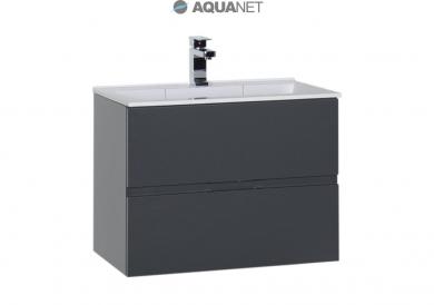 Тумба с раковиной Aquanet Алвита 70 серый антрацит 
