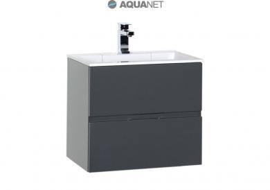 Тумба с раковиной Aquanet Алвита 60 серый антрацит