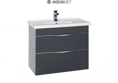Тумба с раковиной Aquanet Эвора 80 серый антрацит