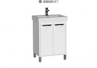 Тумба с раковиной Aquanet Гретта 60 белая (2 дверцы) 