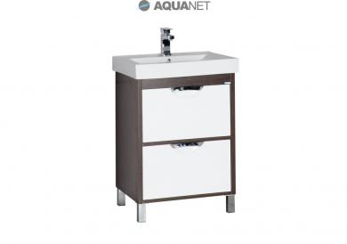 Тумба с раковиной Aquanet Гретта 60 венге (2 ящика) 