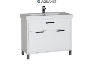 Тумба с раковиной Aquanet гретта 100 белая