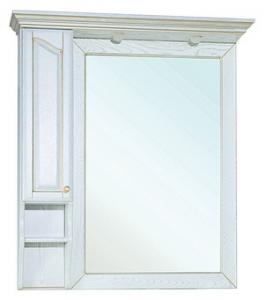  Зеркало-шкаф Bellezza Рим 100 L, R белое патина золото