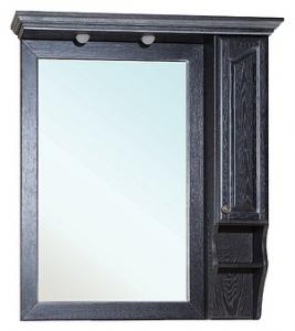 Зеркало-шкаф Bellezza Рим 100 L, R черное патина серебро