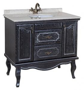Тумба с раковиной Bellezza Рим 120 черная патина серебро